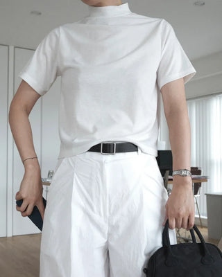 Basic half-neck T-shirt