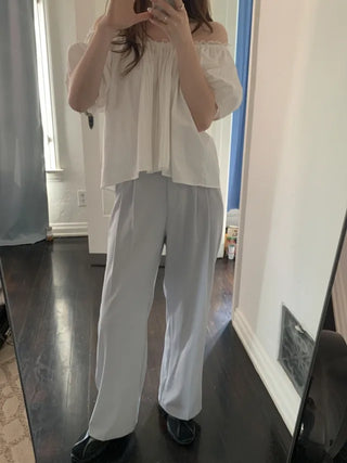 [6 colors] Pleated wide-leg slacks