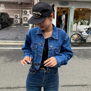 Cropped pocket denim jacket