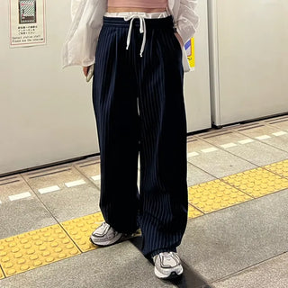 String stripe wide slacks