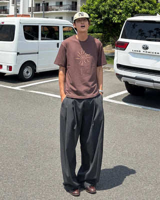 Pinstripe two-pleat slacks
