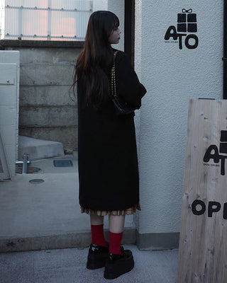 Double-button long coat