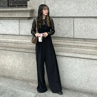 Pintuck wide slacks