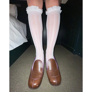 Lace knee socks