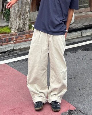 Unisex wide cotton pants