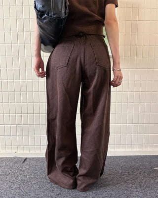 Cotton pleated pants