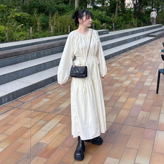 Shirred String Long Dress