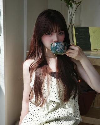 Polka Dot Tiered Camisole Long Dress