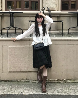 Faux Leather Mid-Calf Engineer Boots