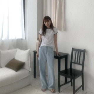 Modal bicolor short-sleeved T-shirt