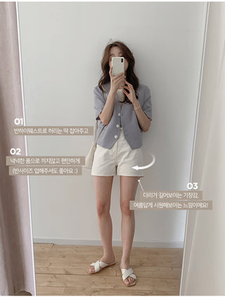 Natural Cream Cotton Shorts - 4 sizes