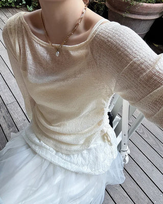 Lace sleeveless top & T-shirt set