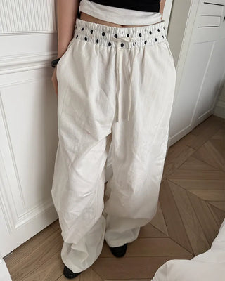 Polka Dot Layered Wide Pants
