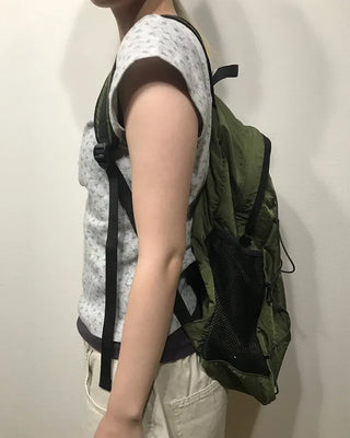 Nylon backpack with side pockets