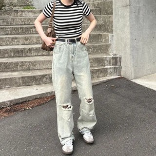 Striped cropped T-shirt