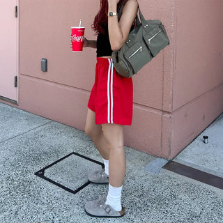 2-line elastic waist shorts