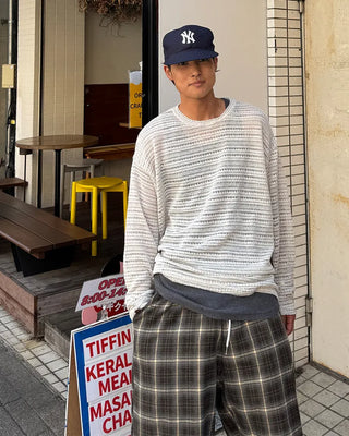 Striped Mesh Knit