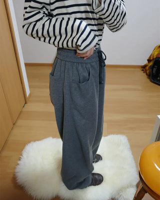 Side Yoke Wide Sweatpants