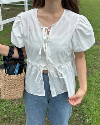 Puff Ribbon Blouse
