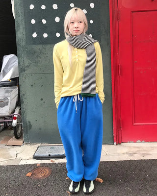 Waist string fleece pants