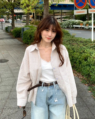 Oversized check shirt