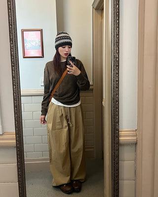 Wide cotton pants