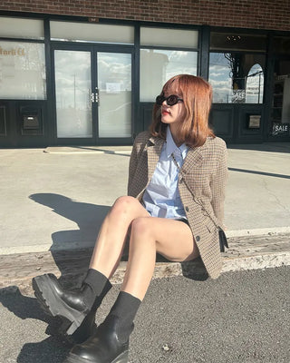 Oversized check jacket