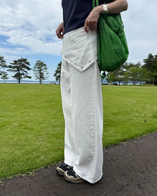 Eyelet Wrap Set Cotton Pants