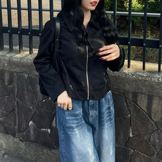 Simple velour short jacket