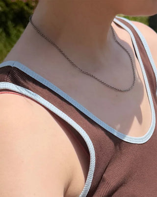 Two-tone ribbed tank top