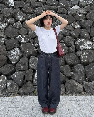 Wide selvedge denim pants