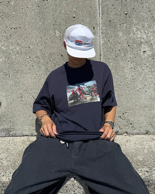 Biker short-sleeved T-shirt