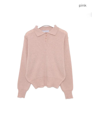 Half-button collar knit