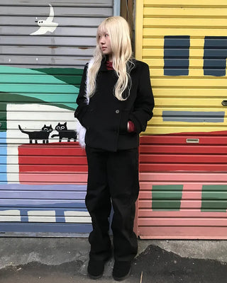 Double-breasted short coat