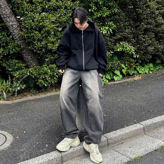 Balloon Washed Denim Pants
