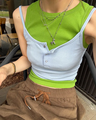 Button Rib Camisole