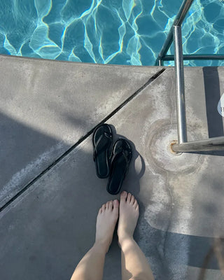 Wedge heel thong sandals