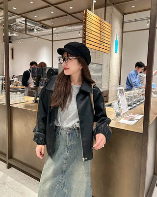 Casual leather jacket