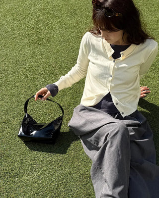 Leather one-handle shoulder bag