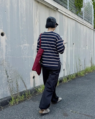 Wide Cargo Pants with Waist Cord