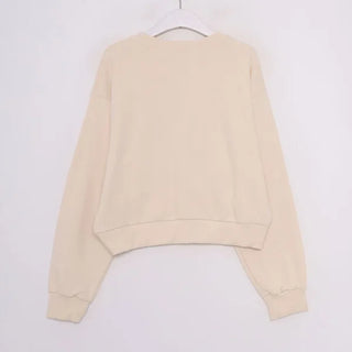 Circle Lettering Crop Sweatshirt