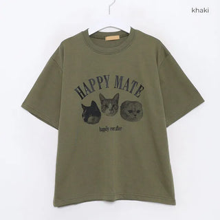 Happy Cat Short-Sleeved T-Shirt