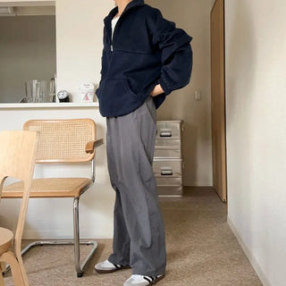 Nylon wide-leg pants