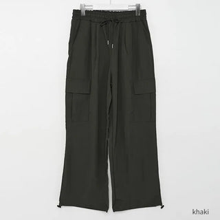 Nylon wide pocket drawstring pants