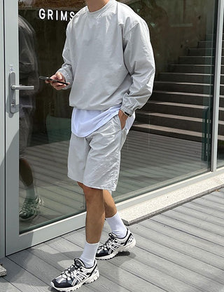 Picture Summer Sweatshirt and Shorts Set (4 colors)