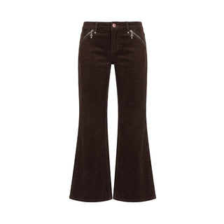 [NECY] Cross Zip Pocket Corduroy Flare Pants