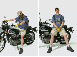 [Monterest] Washed Cotton Racing Print T-Shirt