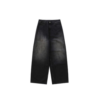 [MASONPRINCE] Curved Cut Washed Denim Wide Pants