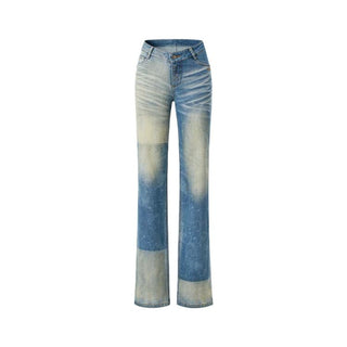 [NOTAWEAR] Equestrian Color Block Straight  Jeans