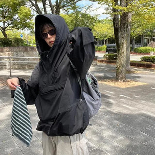 High-neck anorak